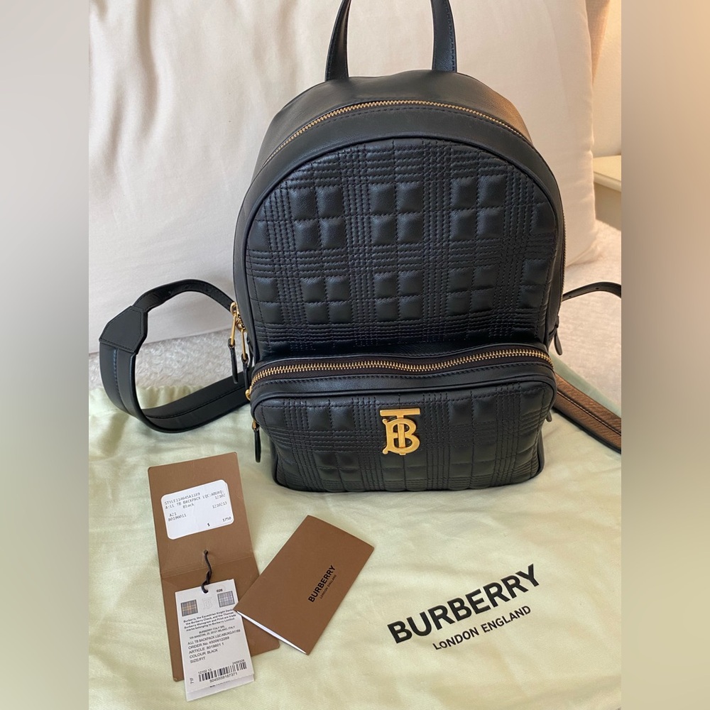 GUARANTEED AUTHENTIC Burberry Black Quilted Leather Backpack